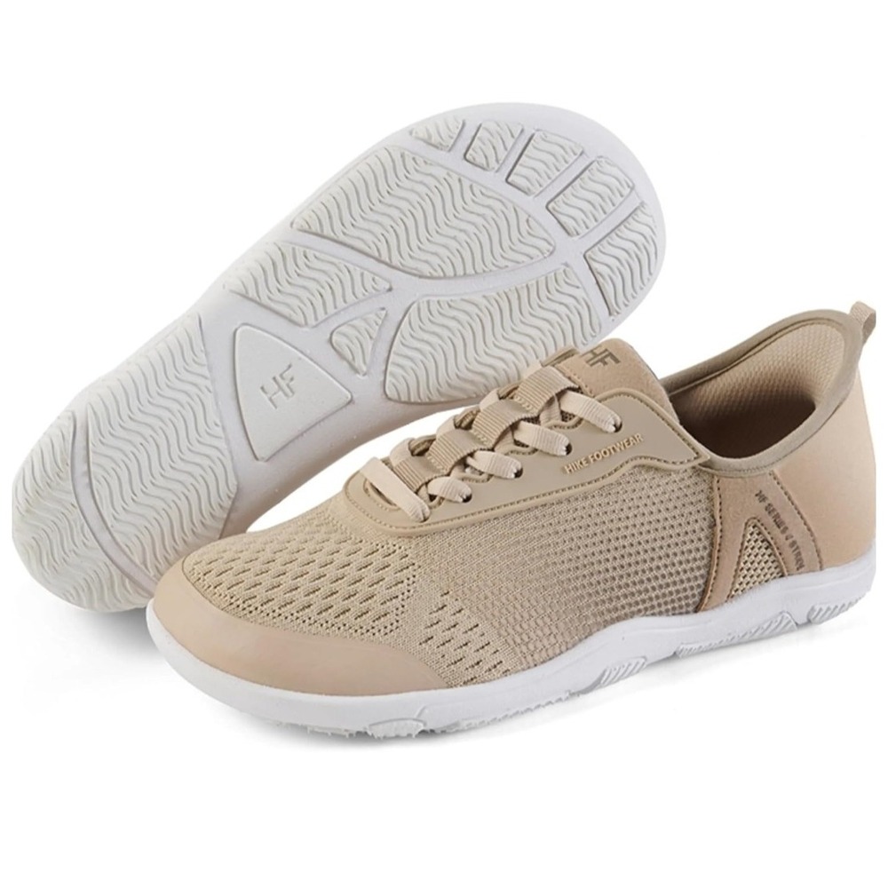 Hike Footwear HF Stride Barefoot Sneakers Beige Mesh Minimalist Shoes EU 39
